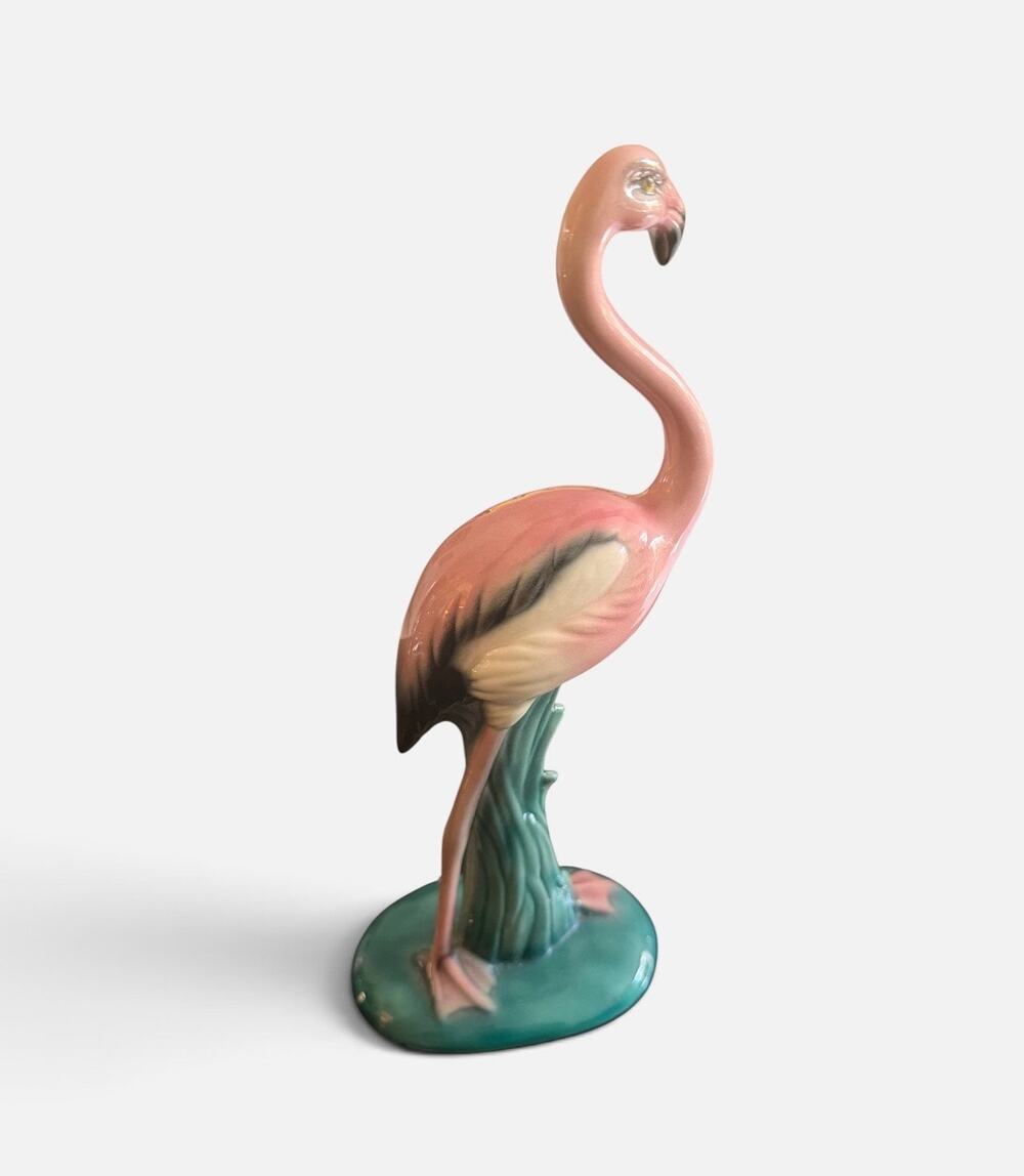 Vintage 1940’s MCM Will George Ceramic Flamingo Statue